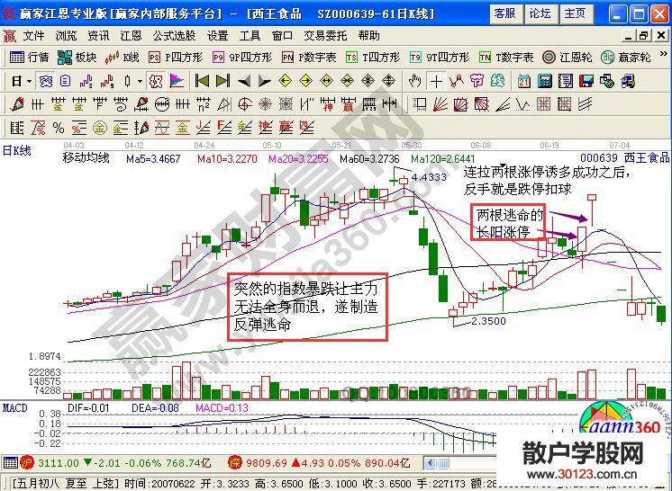 【股票投资】长阳反弹逃命的K线图解实战意义