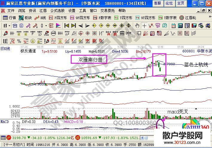 【股票投资】解读华新水泥中双雁南归谱的意义