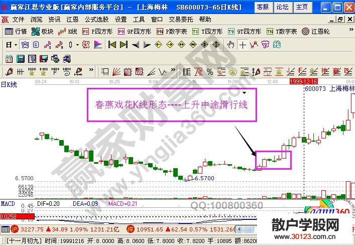 【股票知识干货】『春燕戏花』K线图解析上海梅林