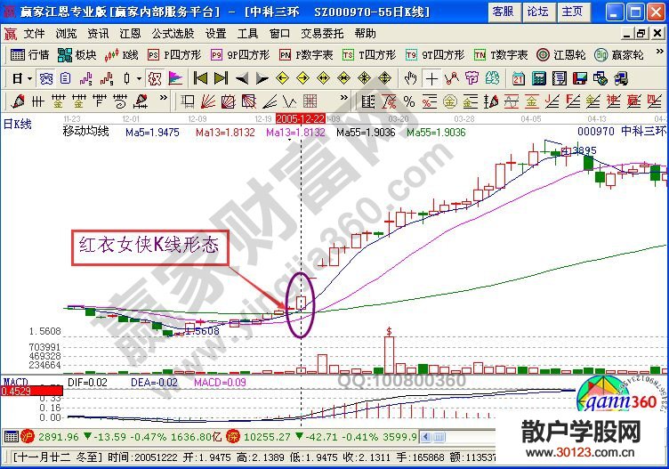 【
】红衣女侠K线形态实战案例图形解析